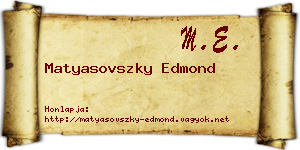 Matyasovszky Edmond névjegykártya